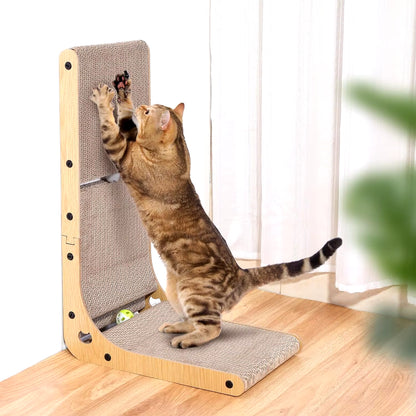 L Shape Cat Scratcher, 23.6 Inch Cat Scratchers for Indoor Cats, Protecting Furniture Cat Scratch Pad, Cardboard Cat Scratching