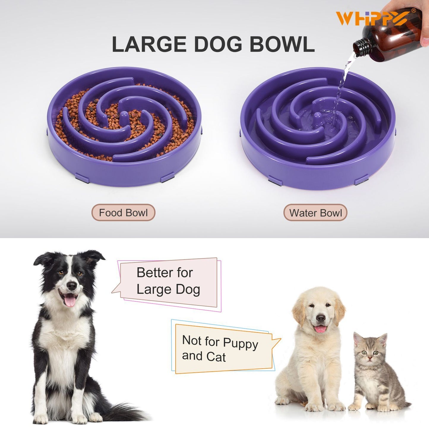 Slow Feeder Dog Bowl, Pet Food Feeding Bowl, Preventing Choking Bloat Dogs Bowl for Small Medium Large Dogs