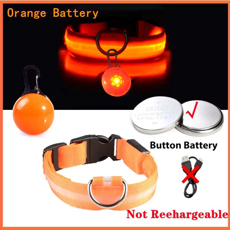 Usb Charging Glowing Dog Collar with Pendant Detachable Luxury Led Light Bright for Small Dogs Cat Night Safety Collar Wholesale