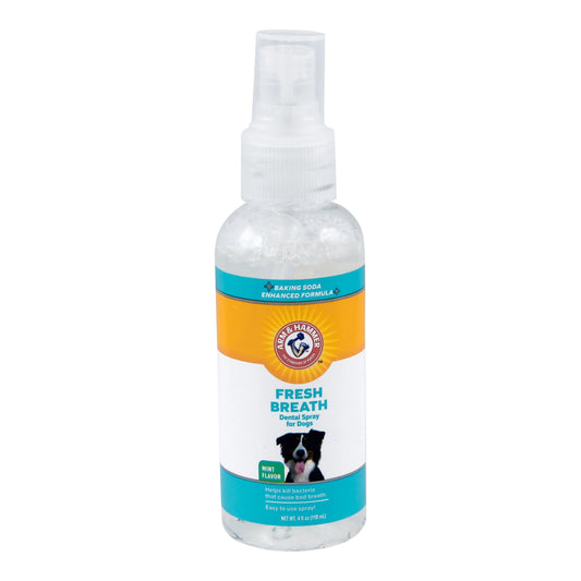 Fresh Breath Dental Spray for Dogs, Reduces Plaque without Brushing, Mint Flavor, 4 Oz