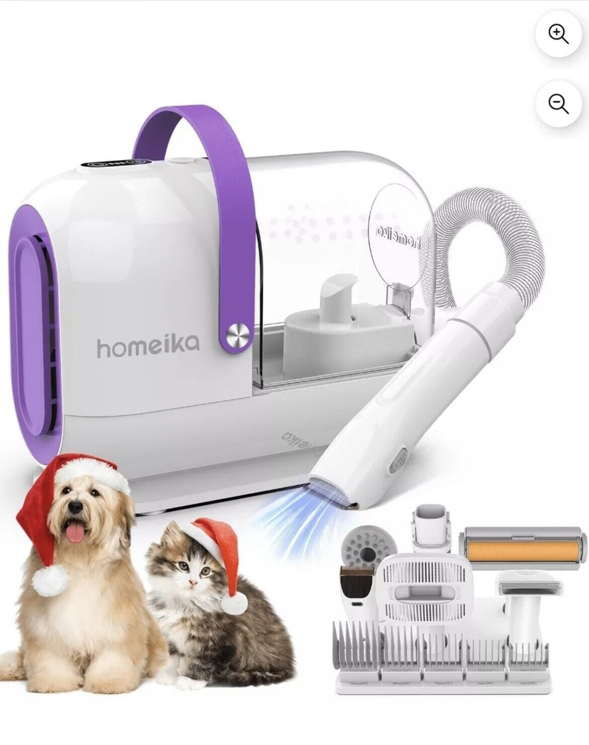 Homeika Dog Grooming Kit & Vacuum, 3L Pet Grooming Vacuum 99% Pet Hair Suction,